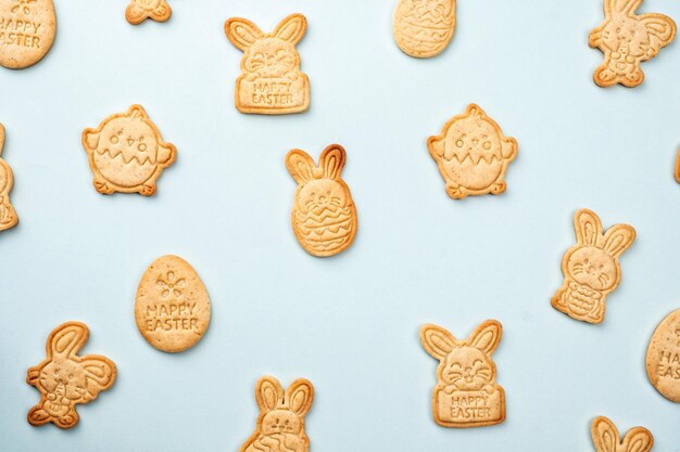 Easter bunny shaped sugar cookies