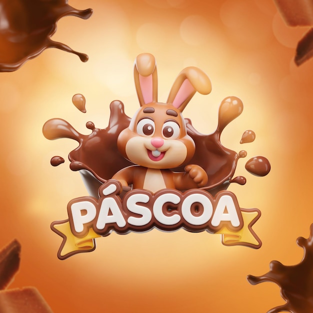 Easter Bunny Surrounded by Chocolate