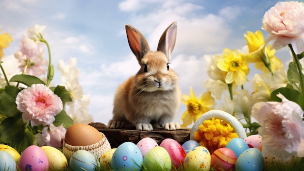Пасхальный зайчик с яйцами Пасхальный кролик и пасхальные яйца Пасхальный трус и яйца