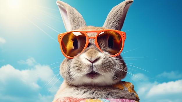 Пасхальный кролик в солнечных очках