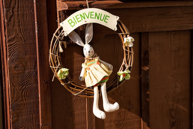 Easter Bunny Wreath Welcome Door