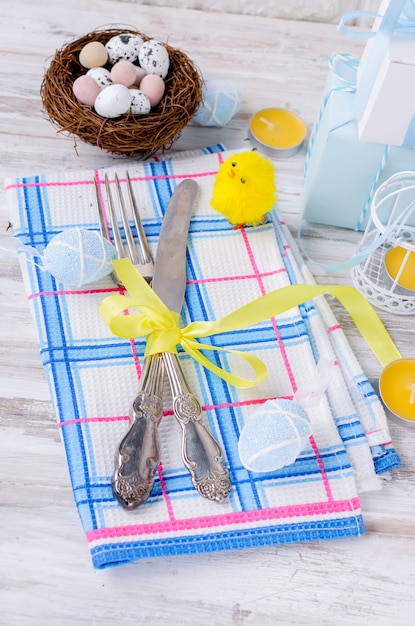 Easter cake and Place setting for Easter