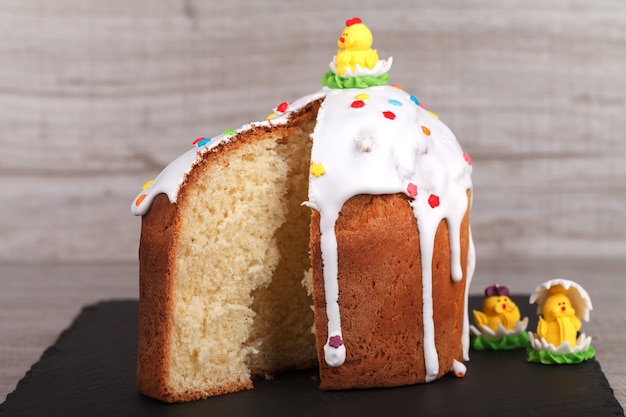 Easter cake on a slate stand