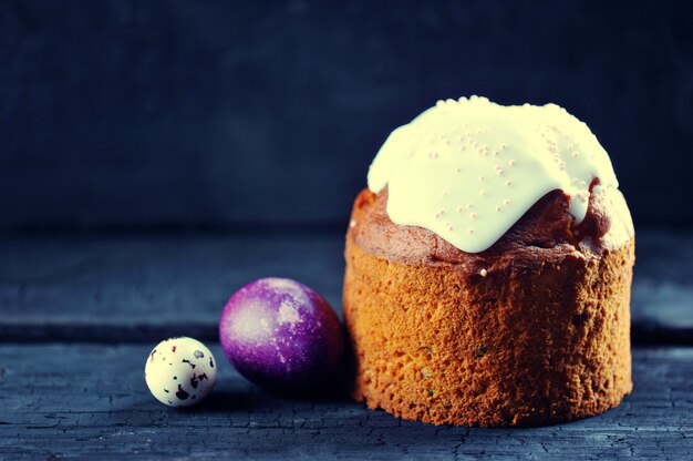 Easter cake with decorative eggs