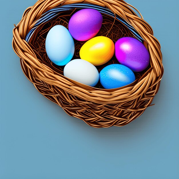 Easter celebration concept colorful easter egg with colorful background generative ai