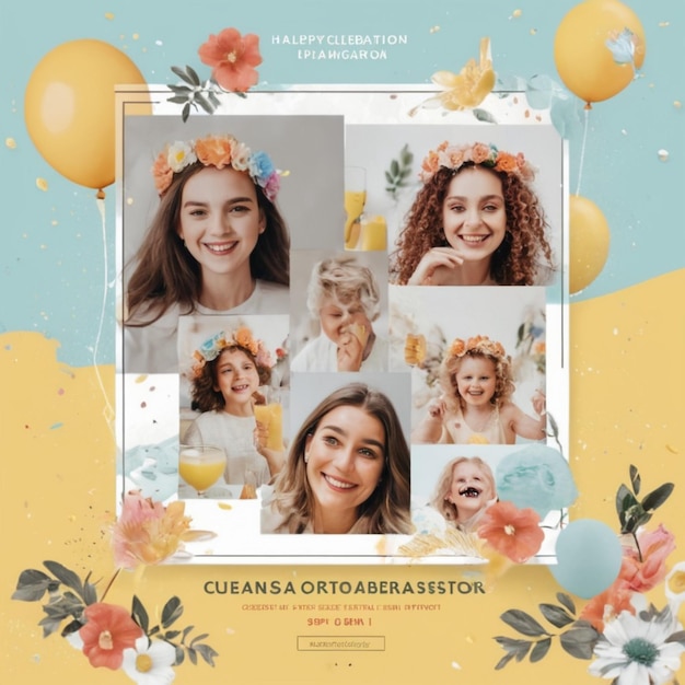 Photo easter celebration instagram posts template