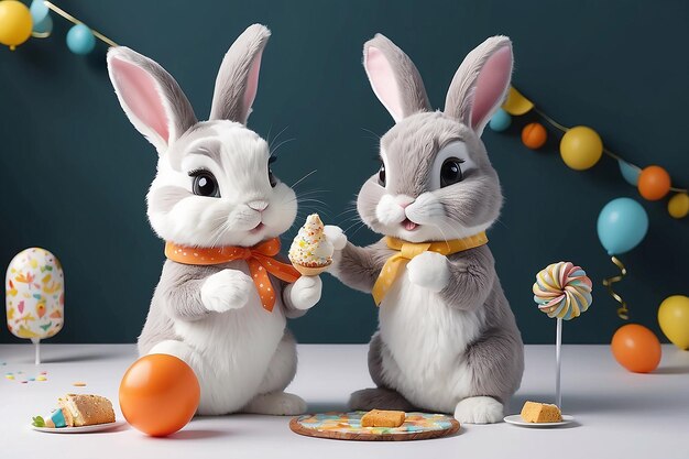 Easter celebration with cute bunny