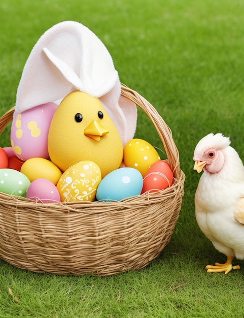 Easter chicken and eggs