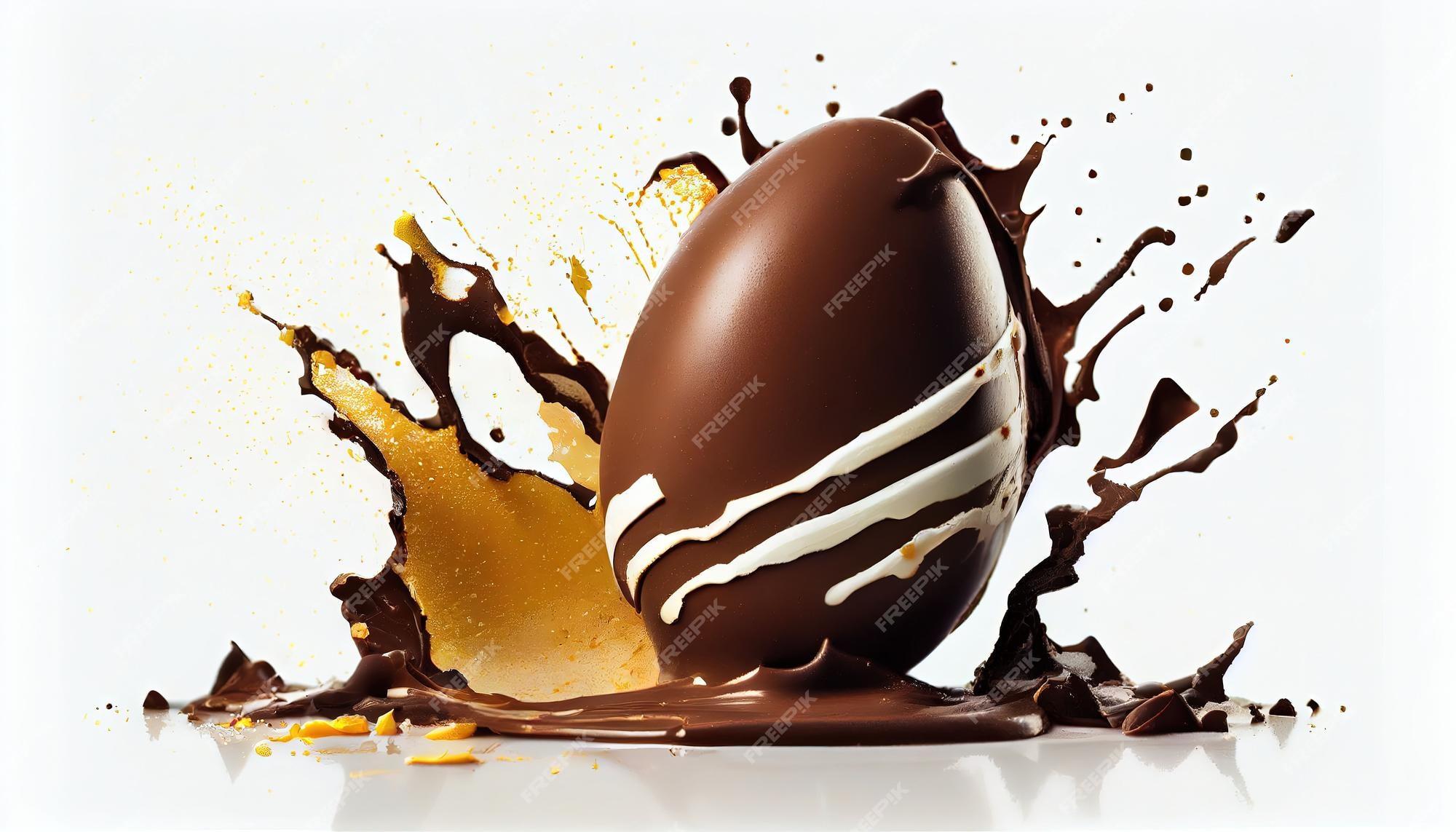 Chocolate Easter Egg Splash PNG PNG Images