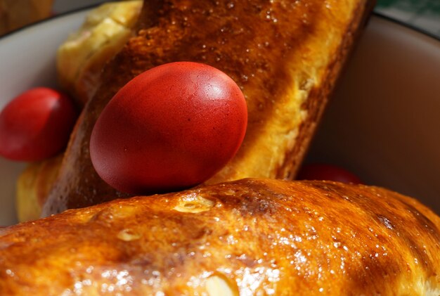 Easter and Christmas bread. Romanian food