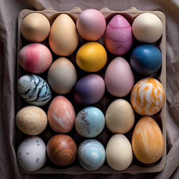 Easter colored eggs Generate Ai