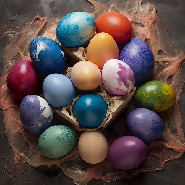 Easter colored eggs Generate Ai