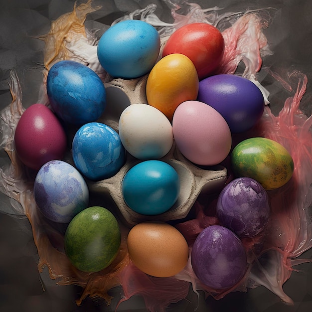 Easter colored eggs Generate Ai