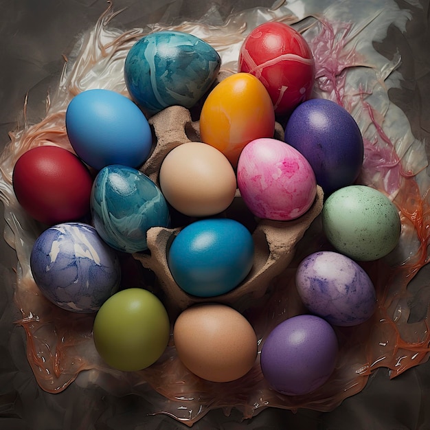 Easter colored eggs Generate Ai