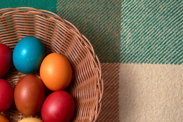 Photo easter colored eggs on the vintage