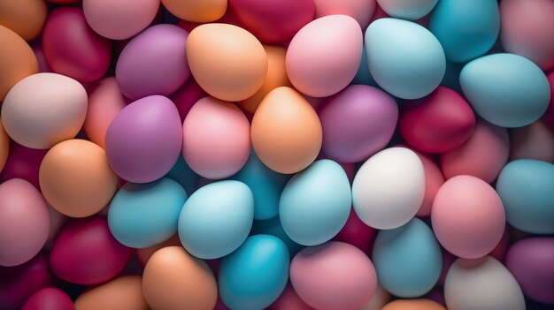 Foto sfondio colorato di pasqua uova vista superiore