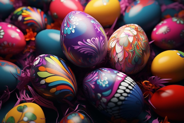Easter colorful eggs