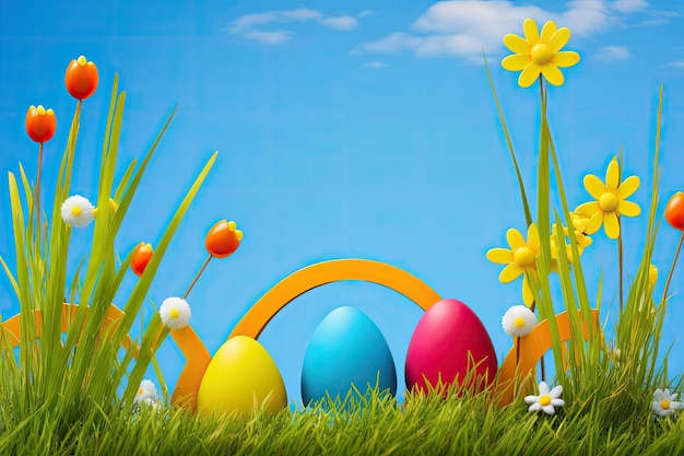 Easter colorful festival background. Generative AI