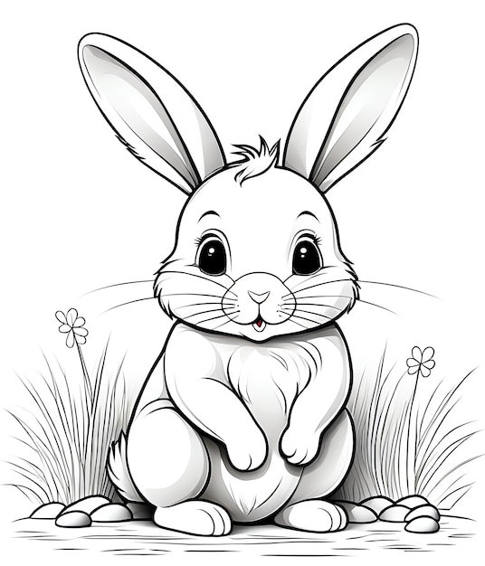 Foto easter coloring book sfondo coniglietto carino uova di pasqua felice pasqua coloring book