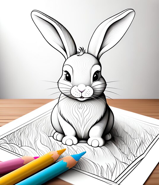 Foto easter coloring book sfondo coniglietto carino uova di pasqua felice pasqua coloring book