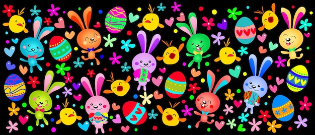 Пасхальная композиция с кроликом Праздничное украшение Happy Easter 3d иллюстрация