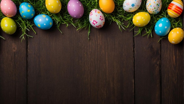 easter copy space with unique wood background