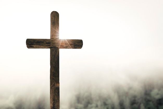 A Easter cross on the nature background