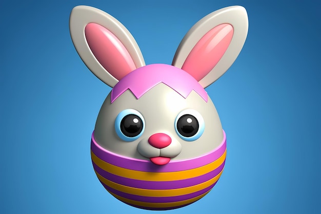 Easter cute bunny in egg 3d design