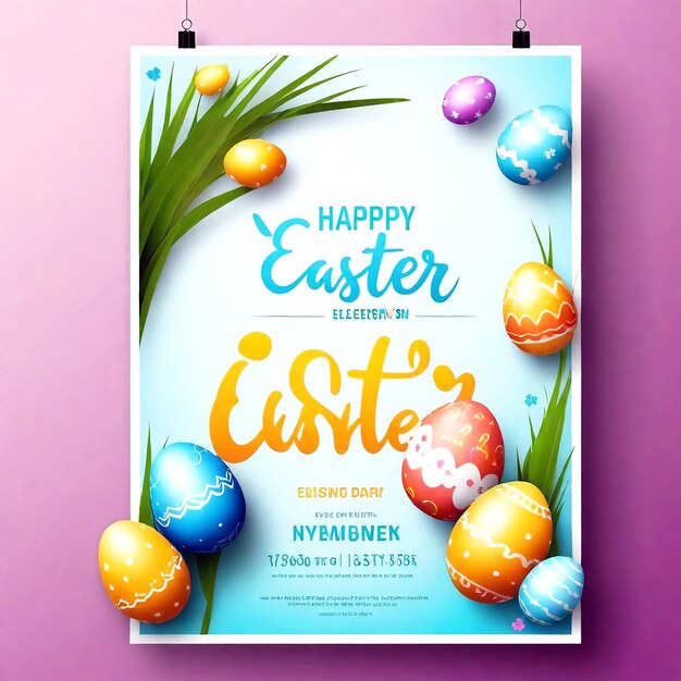 Photo easter day celebration poster template