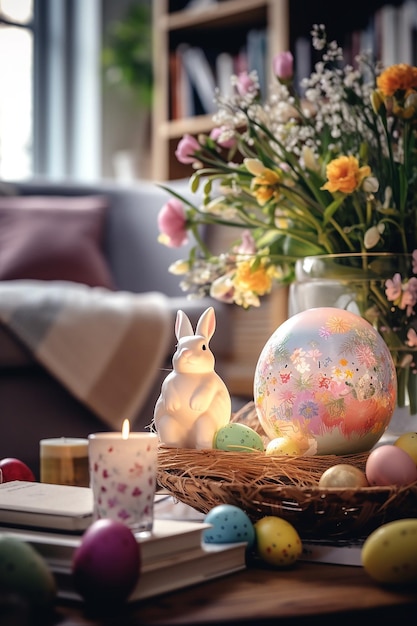 Easter Day concept in living room