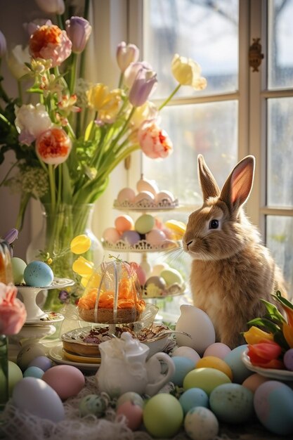 Easter Day concept in living room