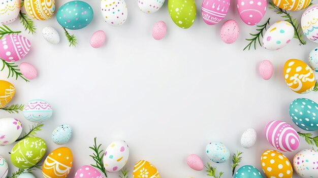 Easter day Easter background with Basket of Eggs ai generated