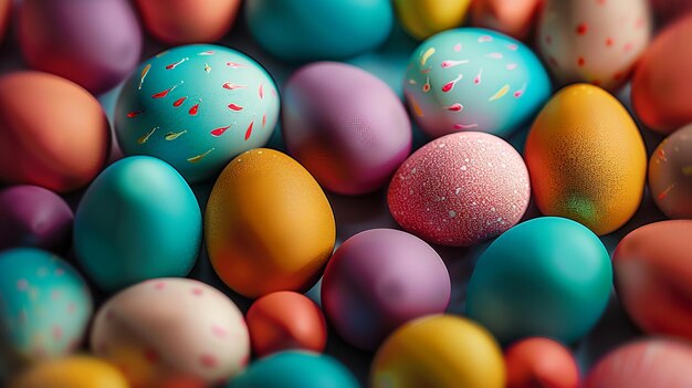 Easter day Easter background with Basket of Eggs ai generated