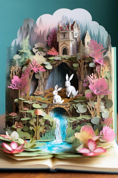 easter day layered paper diorama book