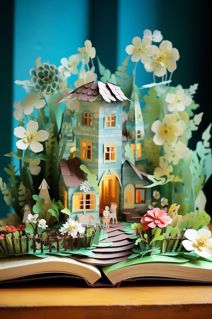 Photo easter day layered paper diorama book