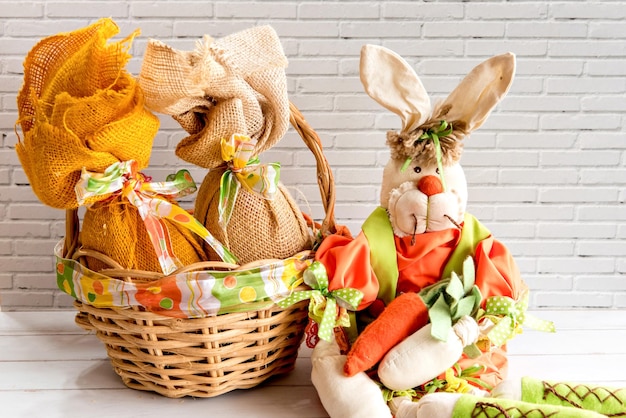 Easter decoration on white background