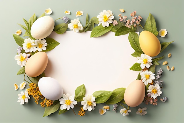 Easter Decorations And Empty Frame