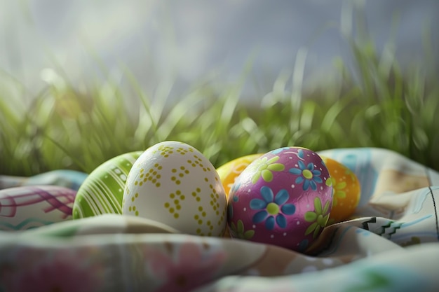 Easter decorative eggs arrangement