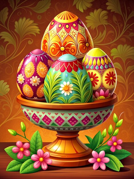 Easter decorative eggs arrangement