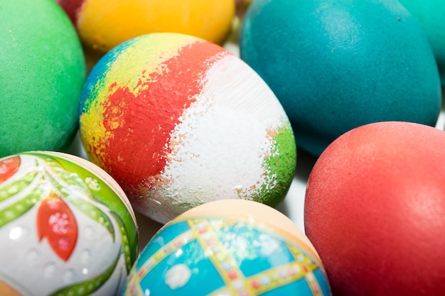 Easter Easter colored eggs in closeup