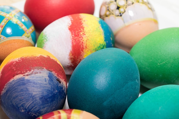 Easter Easter colored eggs in closeup
