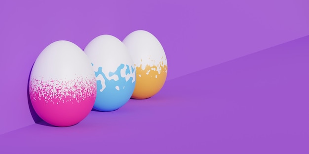 부활절 달걀 3d 렌더링 그림 최소한의 개념
