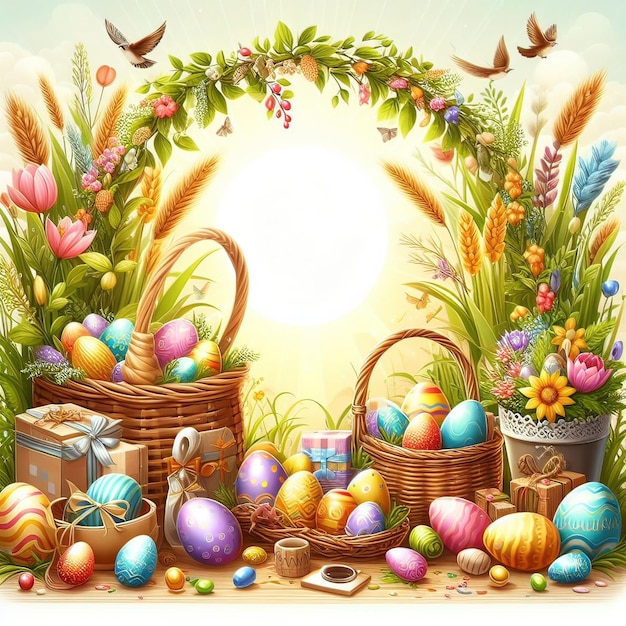 easter egg background illustration image