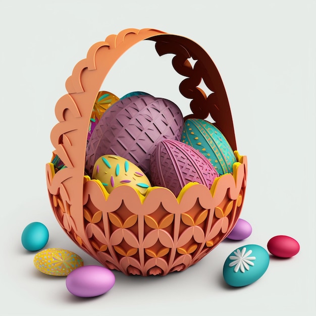 easter egg basket illustration