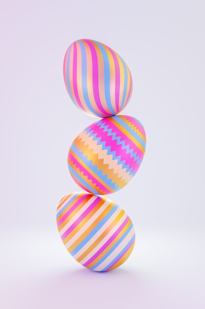 Foto uovo di pasqua composizione 3d rendering sfondo