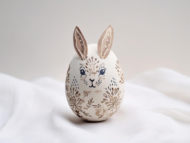 Easter egg decorated white background