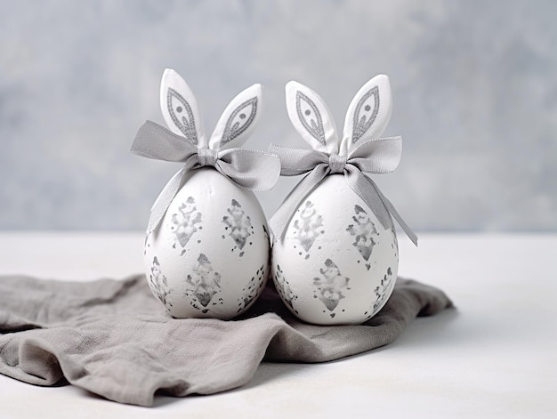 Easter egg decorated white background