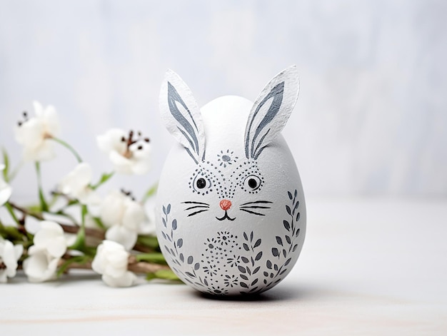 Easter egg decorated white background