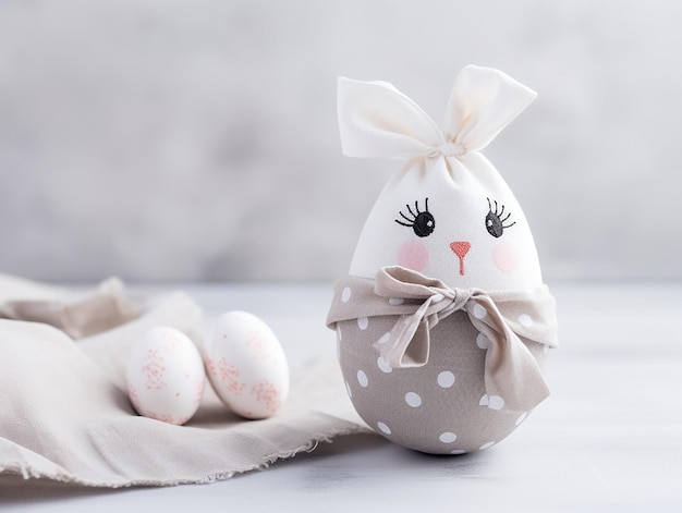 Easter egg decorated white background