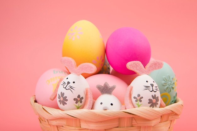 Easter egg decoration issolated on pink